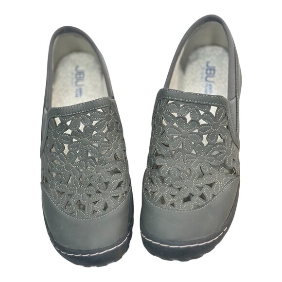 JBU by Jambu Vegan Wildflower Gray Slip On Mocs Flats Shoes Size 8.5M - Picture 1 of 15